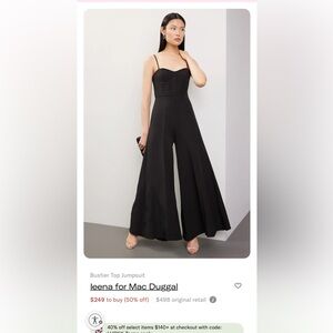 Mac Duggal Black Bustier Wide-Leg Jumpsuit